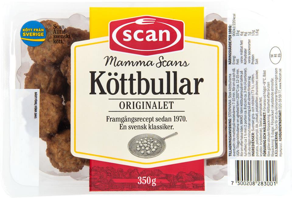 Köttbullar Stekta 350g Mamma Scan