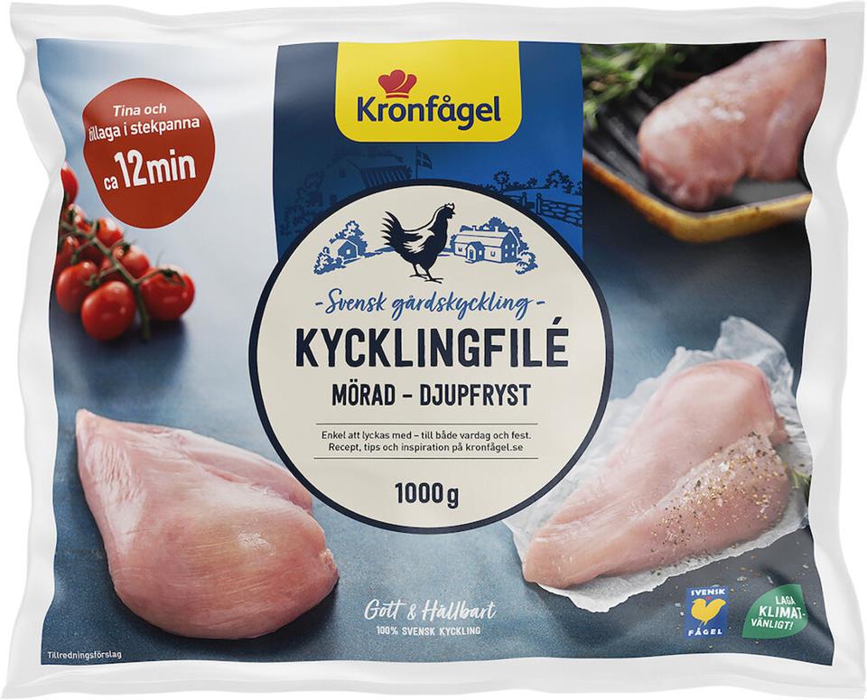 Kycklingfilé Fryst 1kg Kronfågel