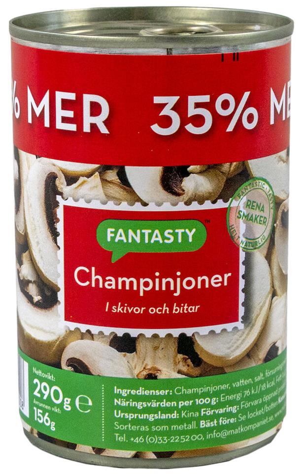 Champinjoner I Skivor & Bitar 290g Fantasty