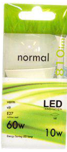 Klotlampa LED 10w=60w E27 810 lumen