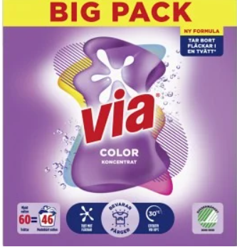 Tvättmedel Color 2,54kg Storpack