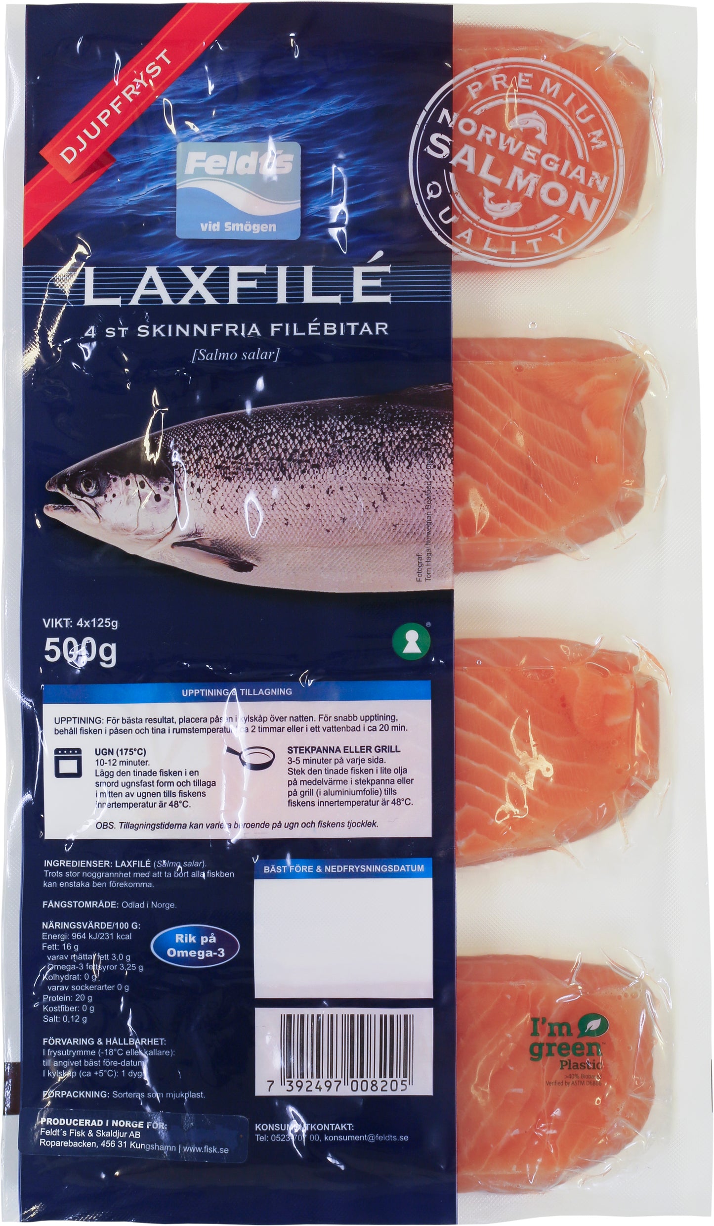 Lax 4p 500g Fryst Feldts