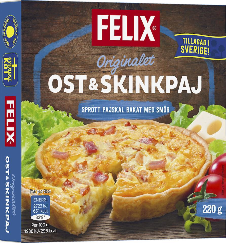 Ost & skinkpaj Fryst 220g Felix