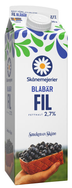 Filmjölk Blåbär 3% 1l Skånemejerier