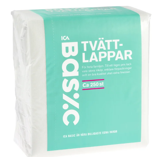 Tvättlappar Torra 250st