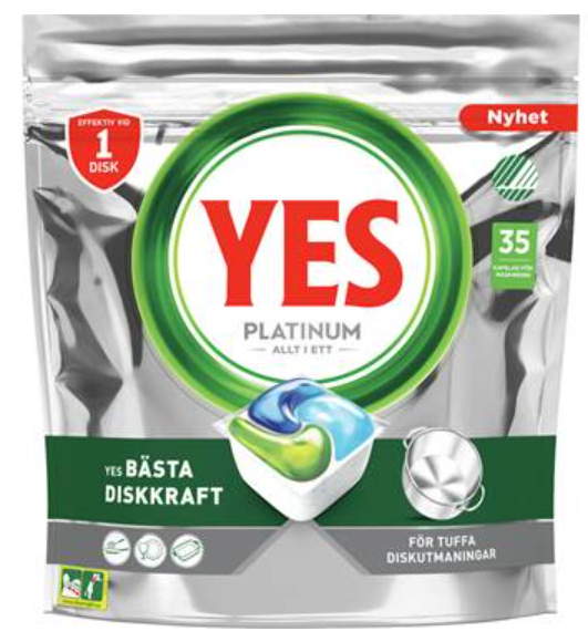 Diskmaskintabletter YES platinum 35p