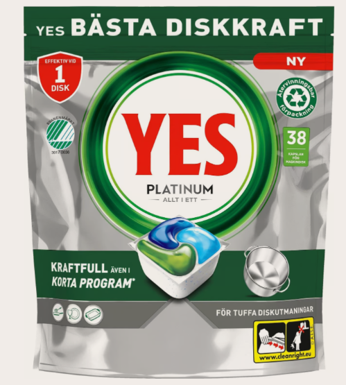 Diskmaskintabletter YES platinum 38p
