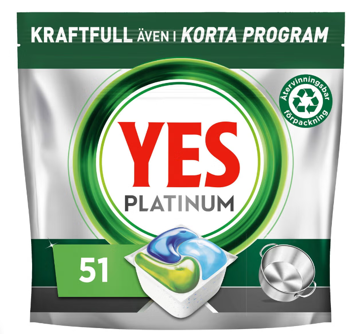 Diskmaskintabletter YES platinum 51p