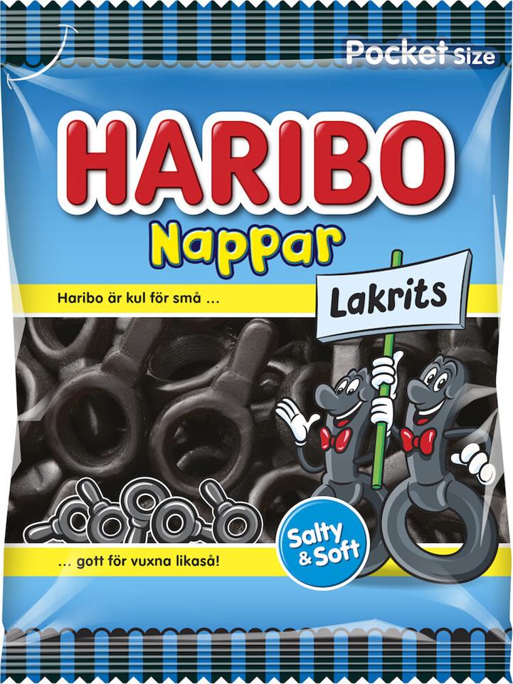 Lakritsnappar 80g Haribo