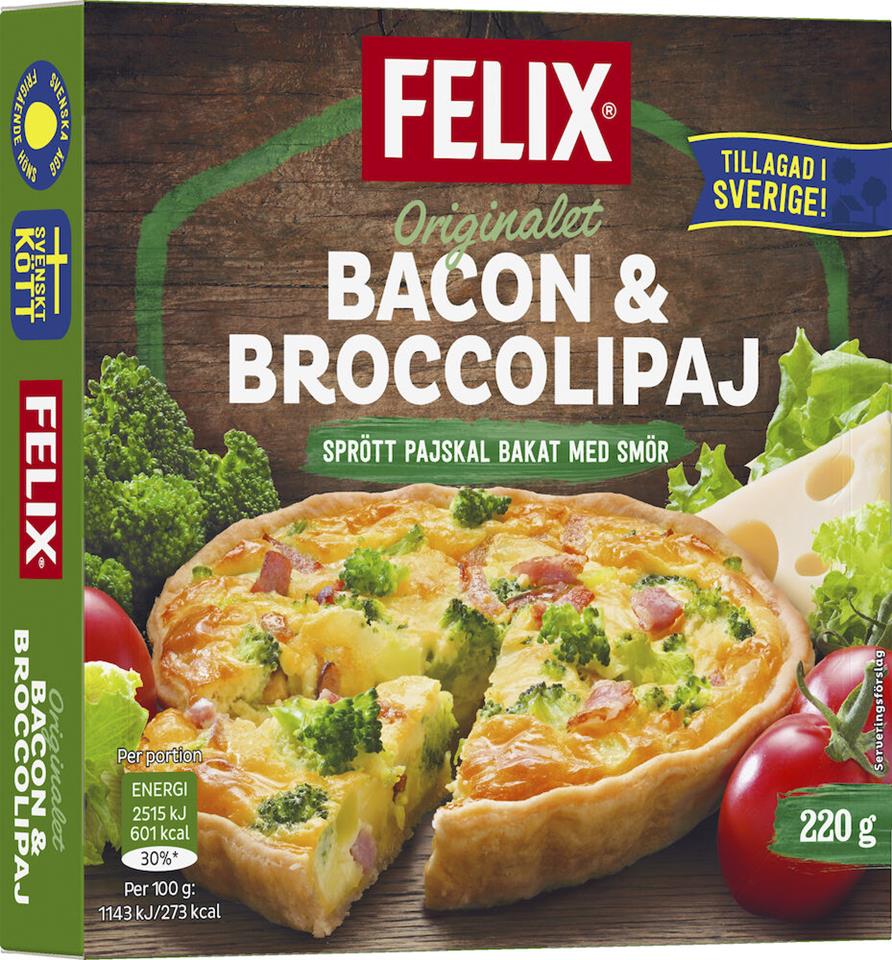 Bacon & broccolipaj Fryst 220g Felix