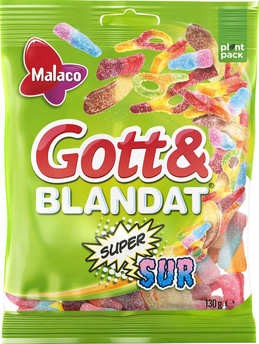 Godis Gott & Blandat Super sur 130g Malaco