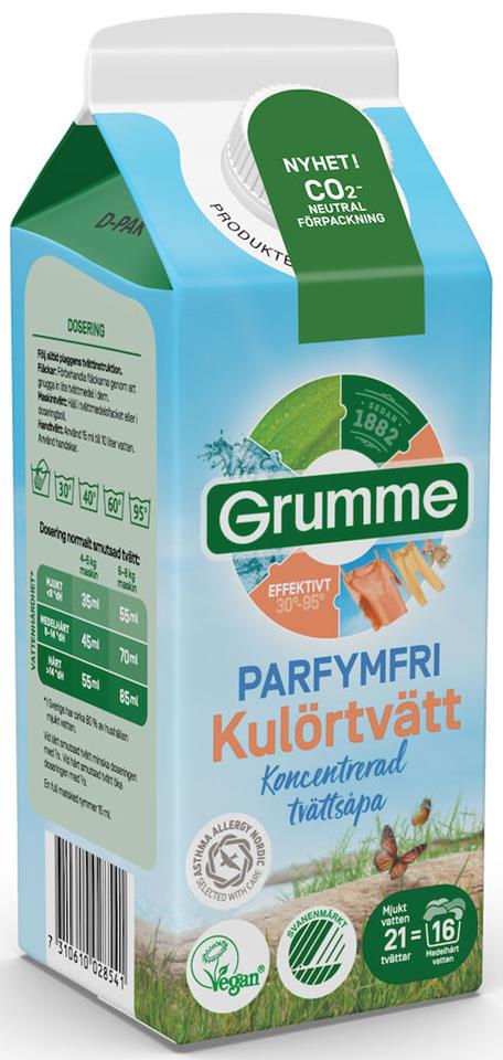 Tvättmedel Flytande Kulörtvätt Oparfymerad 750ml Grumme