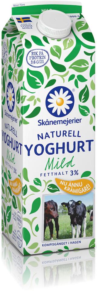 Yoghurt Mild Naturell 3% 1l Skånemejerier