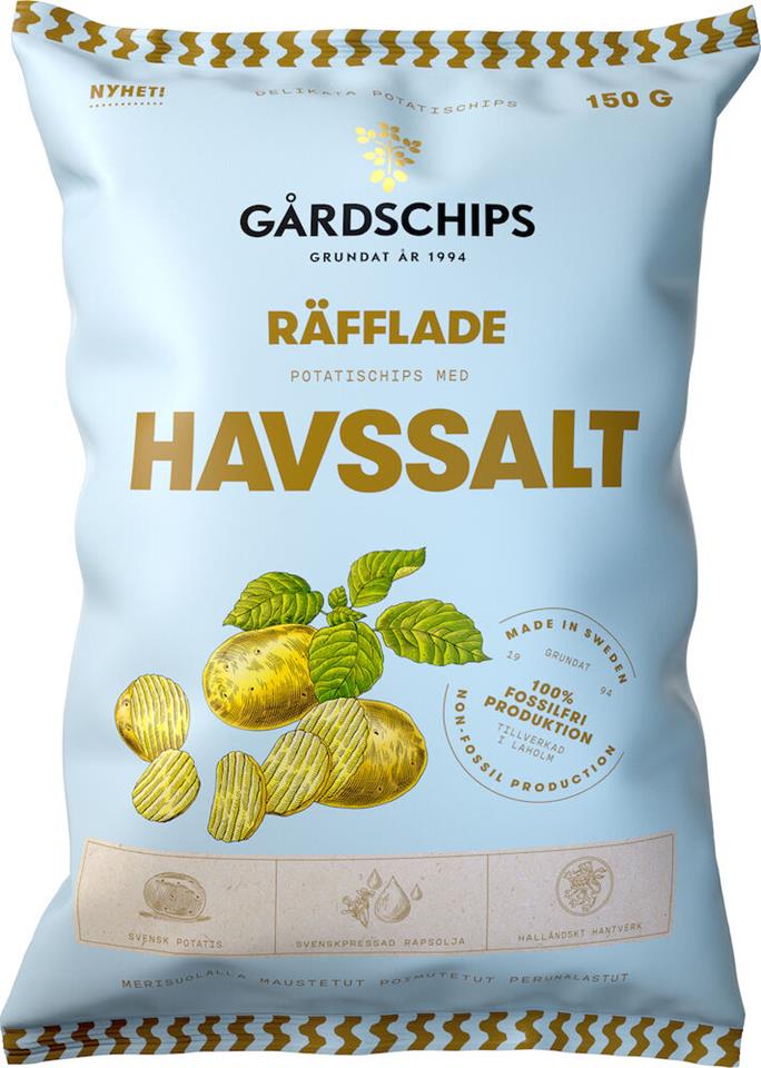 Räfflade Chips Med Havssalt 150g Gårdschips