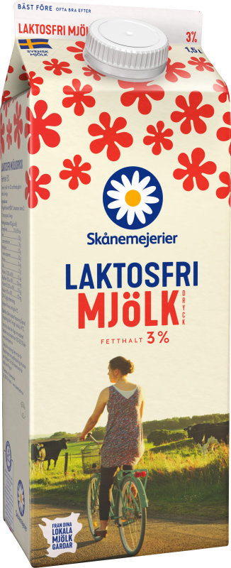 Mjölk laktosfri standard 3%, 1L Skånemejerier