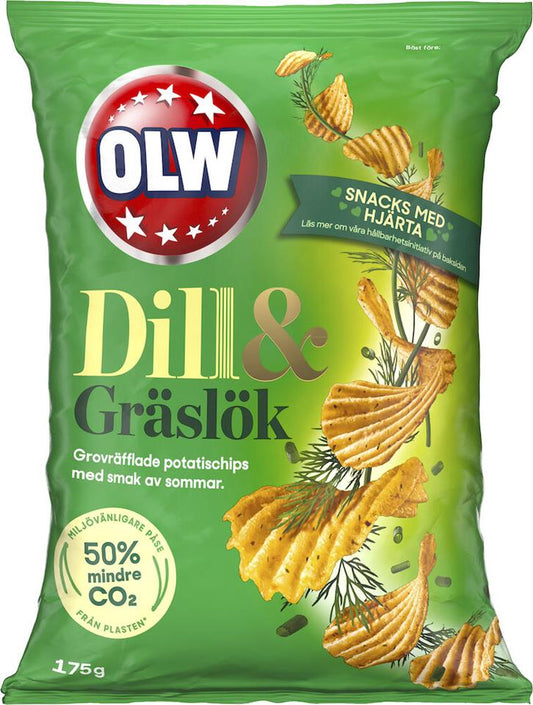 Chips Dill & Gräslök 175g, OLW