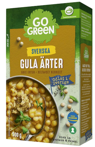 Ärter gula Torra 500g Go Green