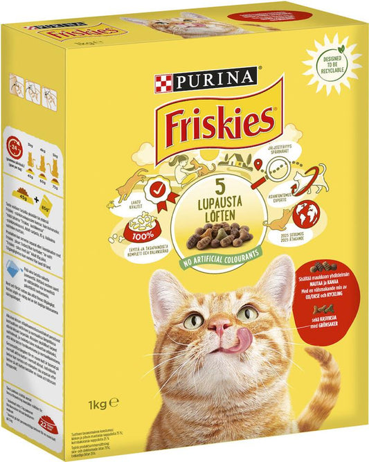 Torrfoder Katt Oxkött & Kyckling lever 1kg Purina Friskies