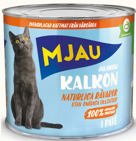 Våtfoder Katt Kalkon 635g Mjau