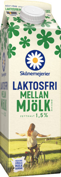 Mjölk Laktosfri mellan 1,5% 1l Skånemejerier