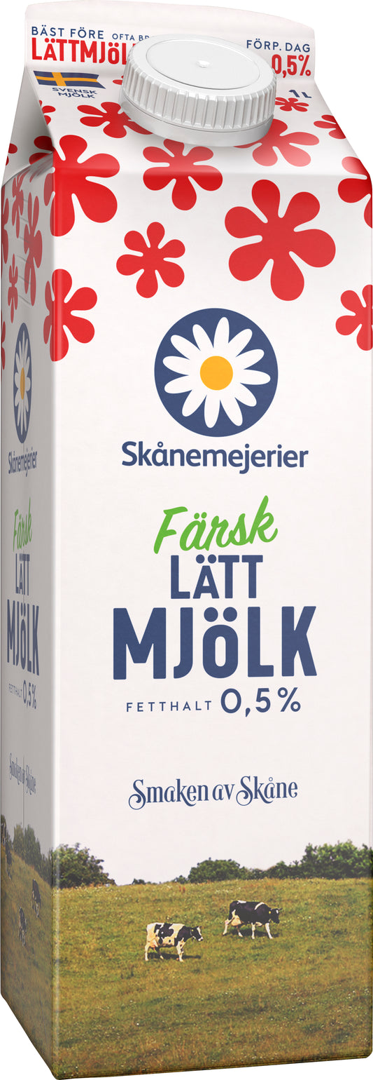 Mjölk lätt 0.5%, 1L Skånemejerier