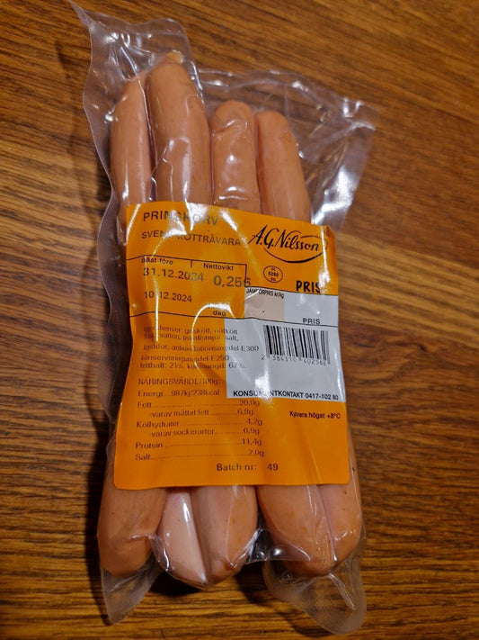 Korv prinskorv ca 250g AG Nilsson