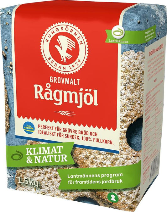 Rågmjöl Grovmalt 1,5kg Kungsörnen